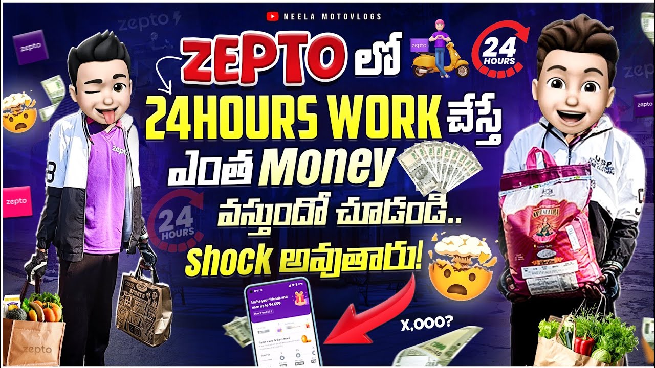 24 Hours Zepto Challenge in Hyderabad – Real Income Revealed! #porterdeliveryboy #zepeto
