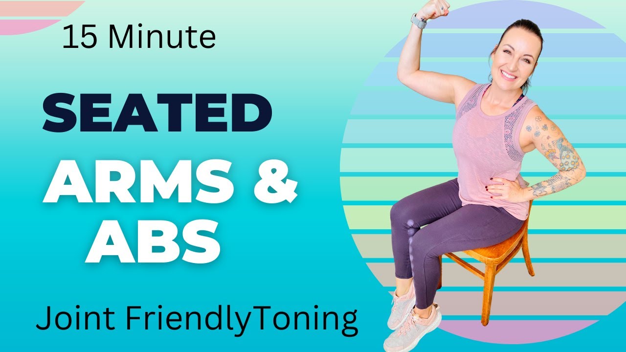 CHAIR WORKOUT FOR ARMS & ABS 15 Minute Seated Ab Workout, Seated Upper