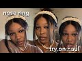 Nose ring Try on haul 💙 | Where I get my nose rings | Kyrralashae