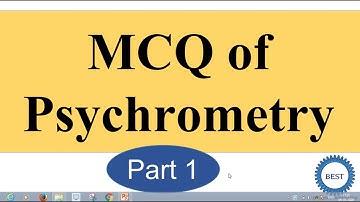 MCQ of Psychrometry Part 1