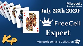 Microsoft Solitaire Collection - Daily Challenge - FreeCell Expert - July 28th 2020 - 2020-07-28