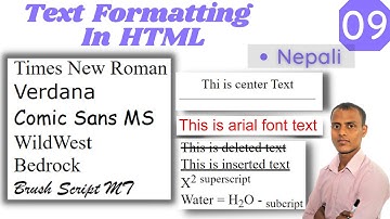 Text Formatting In HTML | In Nepali | CTEVT | DIT | CE | BCA | BSc IT