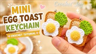 How to Crochet Egg Toast Bread Pendant | Cute Breakfast Amigurumi Tutorial 🍞🥚🧶