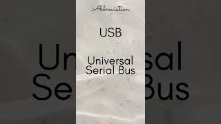 USB   Universal Serial Bus