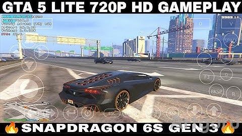 Winlator Frost 10.1V3 GTA 5 LITE HD 720P RESOLUTION GAMEPLAY SNAPDRAGON 6S GEN 3 PC EMULATOR ANDROID