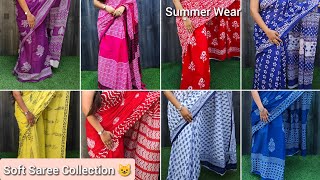 Summer Wear Soft Cotton Sarees | New Soft Sarees | #mulmulsaree #softsaree screenshot 3