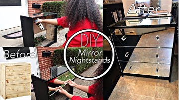 DIY MIRRORED NIGHTSTANDS | AFFORDABLE DIY ON A BUDGET | (IKEA HACK!!) | *UNDER $100*