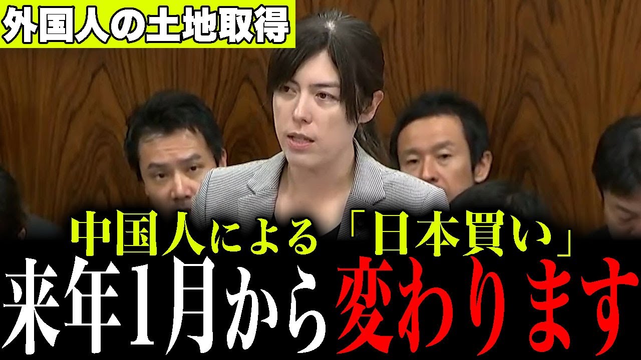 【小野田紀美】例の中国人が日本の土地を取得した件…最終的に土地は●●になりました【国会切り抜き】