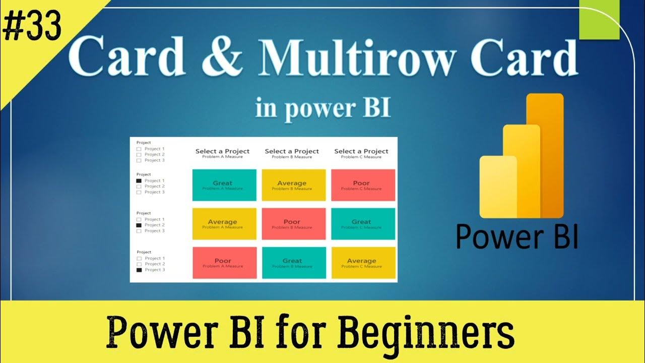 Card and Multirow Card in Power BI || Visuals in Power BI || Master in