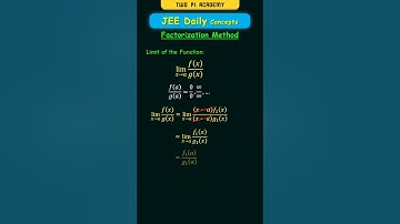 Factorisatiemethode voor het oplossen van limieten #jeedailyconcepts #limitsandderivatives