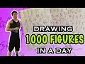 DRAWING 1000 FIGURES IN A DAY?! (craziest art challenge EVER)