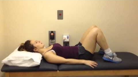Lumbar spine flexion in lying (knees to chest)