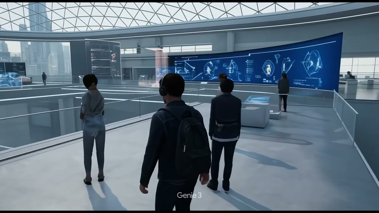 Futuristic Museum of Computing History created with Google DeepMind Project Genie