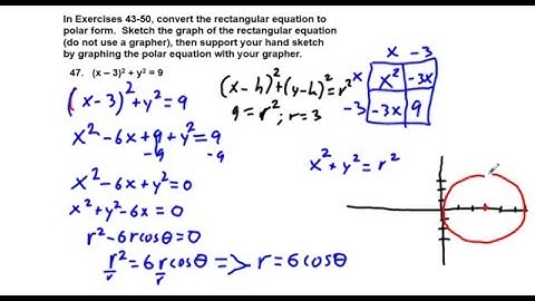 Precalculus Chapter 6.4 Exercises 43-52 Convert Rectangular Form Equations to Polar Form