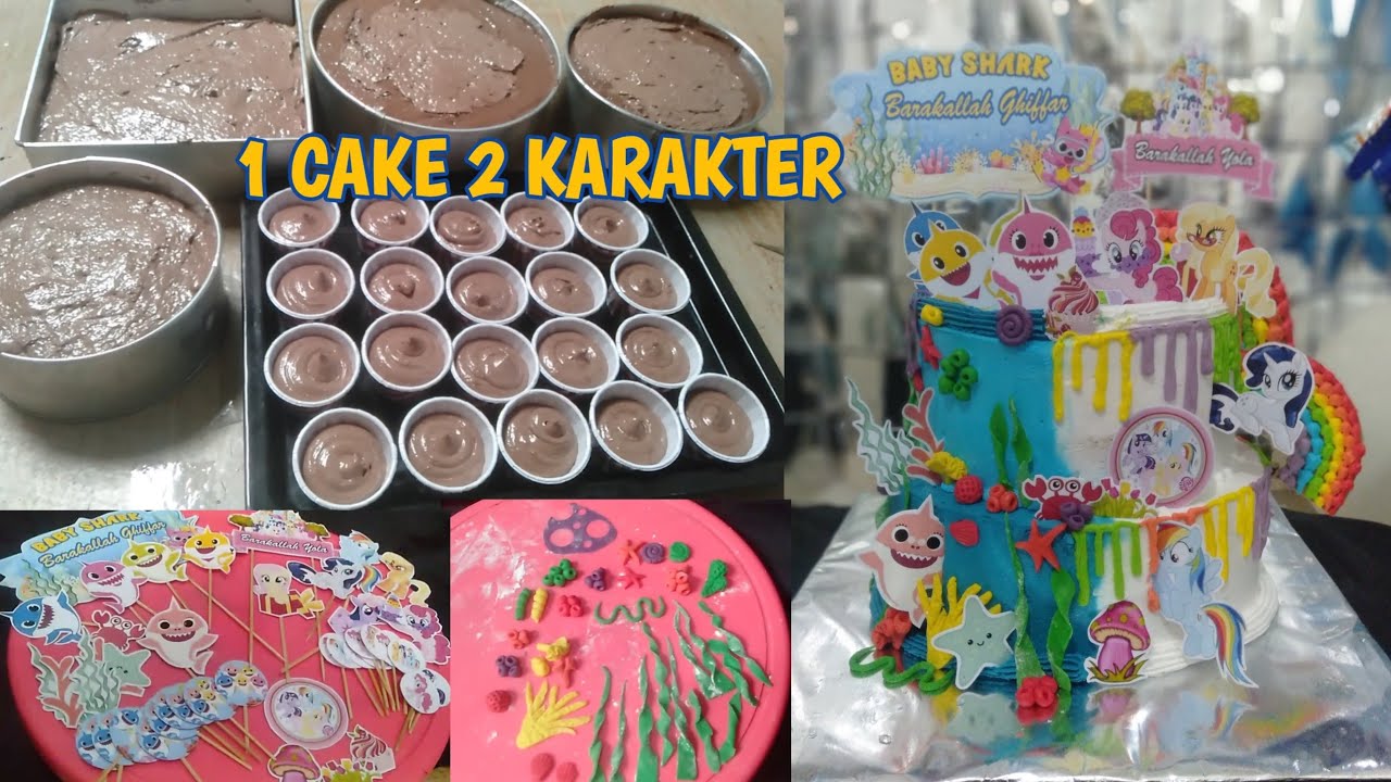 LUCU 😍😍 1 CAKE 2 KARAKTER UNTUK ANAK COWOK DAN ANAK CEWEK ( KUDA PONI