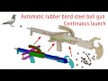 Automatic rubber band steel ball slingshot gun--free template tutorial