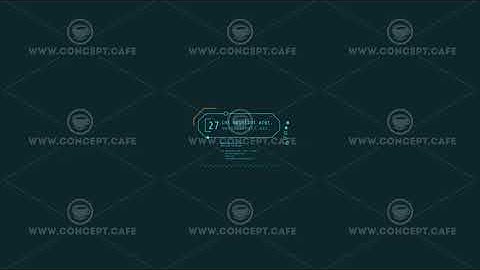 Animated HUD infographic element with virtual text box.