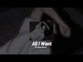 All I Want ~ ( slowed   reverb   lyric ) || Eirene Slowed