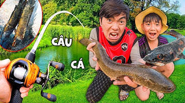 Thái Chuối  Rủ Trẻ Trâu Câu Cá Từ Cần Tự Chế  Làm Món Cá Lóc Nướng Rơm Thơm Phức