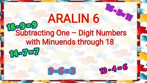 Subtracting One - Digit Numbers with Minuends through 18