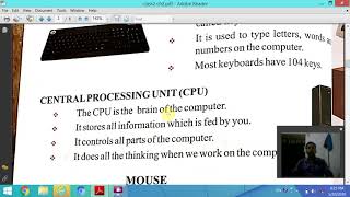 class 2 chapter 2 Computer Parts like Monitor, Keyboard, CPU, Mouse