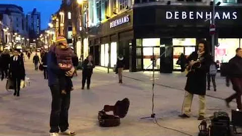 Hutch busking in Leeds hallelujah