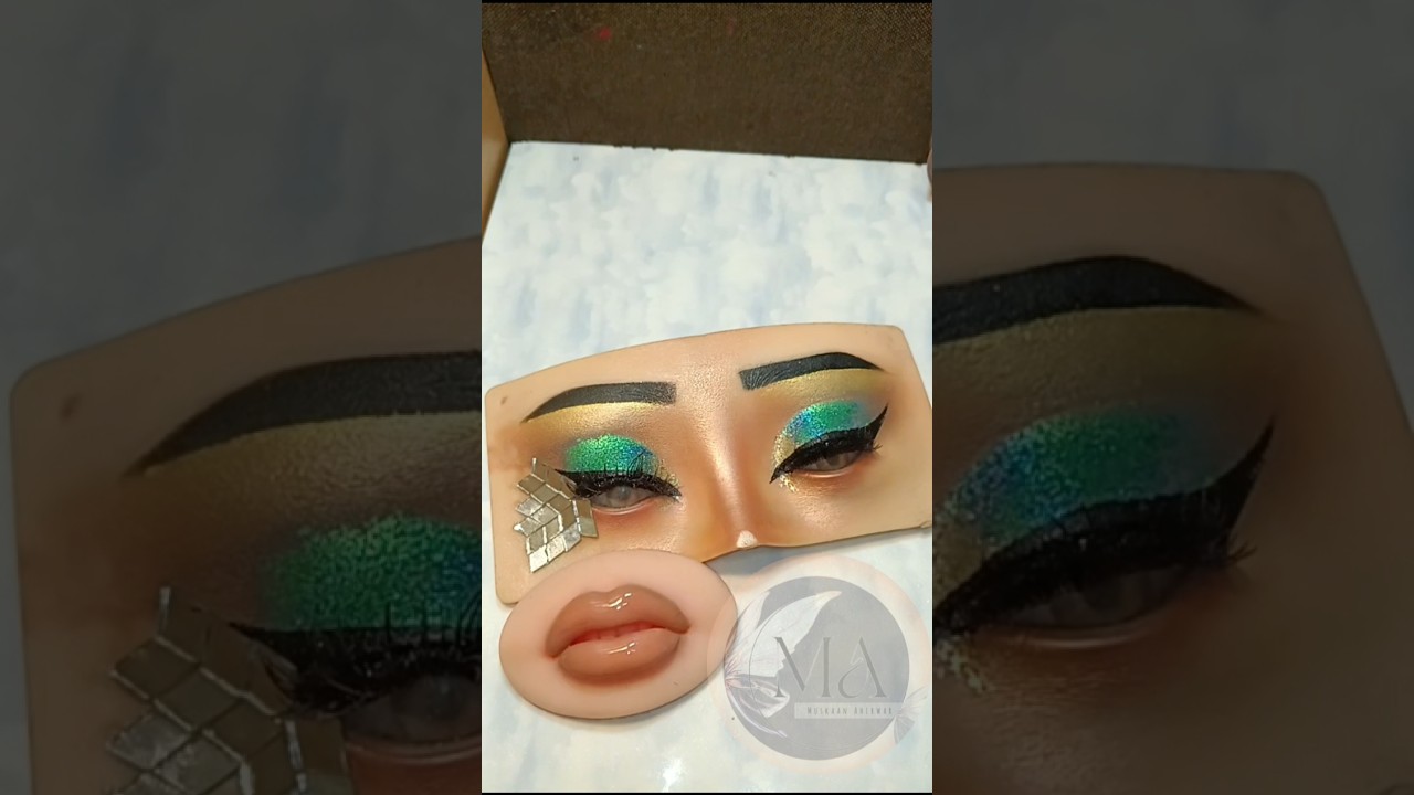 Simple and easy eye makeup tutorial 💛💚 #makeup #