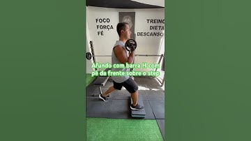 Afundo com barra H com pé da frente sobre o step - prof. Matheus Gomes