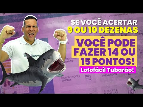 🍀Apresentei como acertar 14 ou 15 pontos mesmo se acertar 9 ou 10 dezenas. Técnica Lotofácil Tubarão