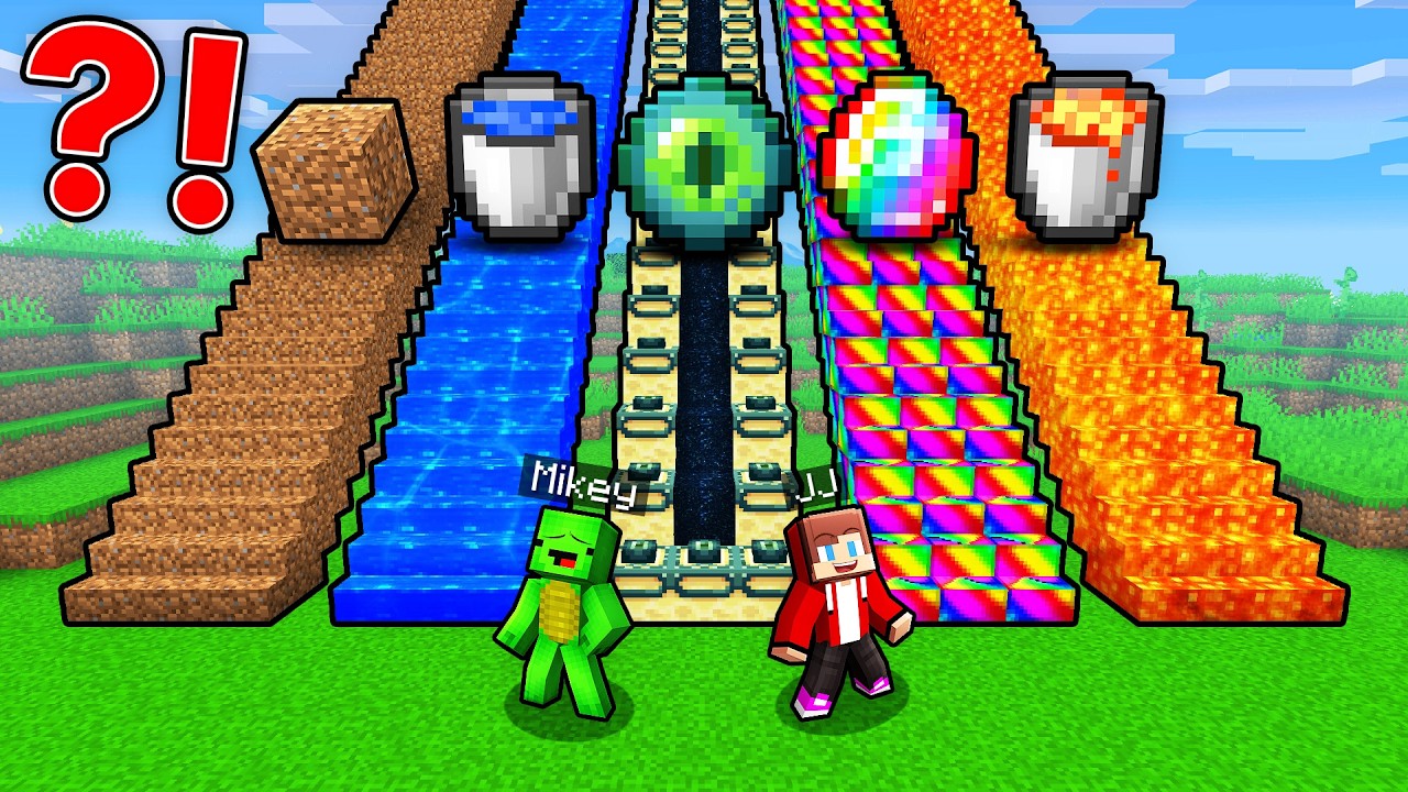 Minecraft Maizen: Mikey and JJ Select the Right LADDER