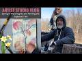 Artist Studio Vlog: Dogwood tree painting and Spring in West Virginia Encaustic mixed media