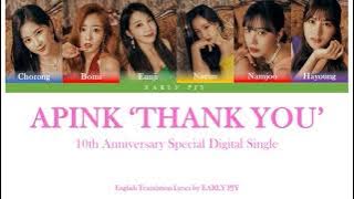 APINK 'Thank You' (고마워) [10th Anniversary Special Digital Single- English Translation Lyrics]