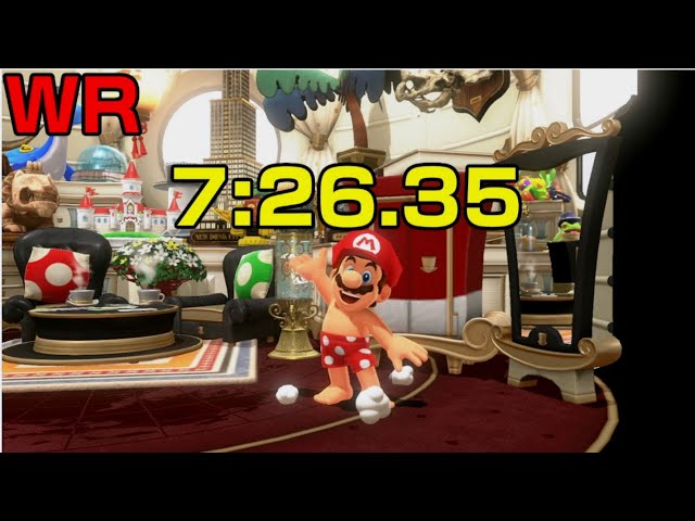 Super Mario eye-tracker nipple% speedrun sees r reset every