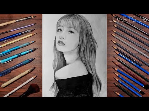 Drawing Lisa Manoban (BLACKPINK) || pencil drawing - JDarts 08 - YouTube