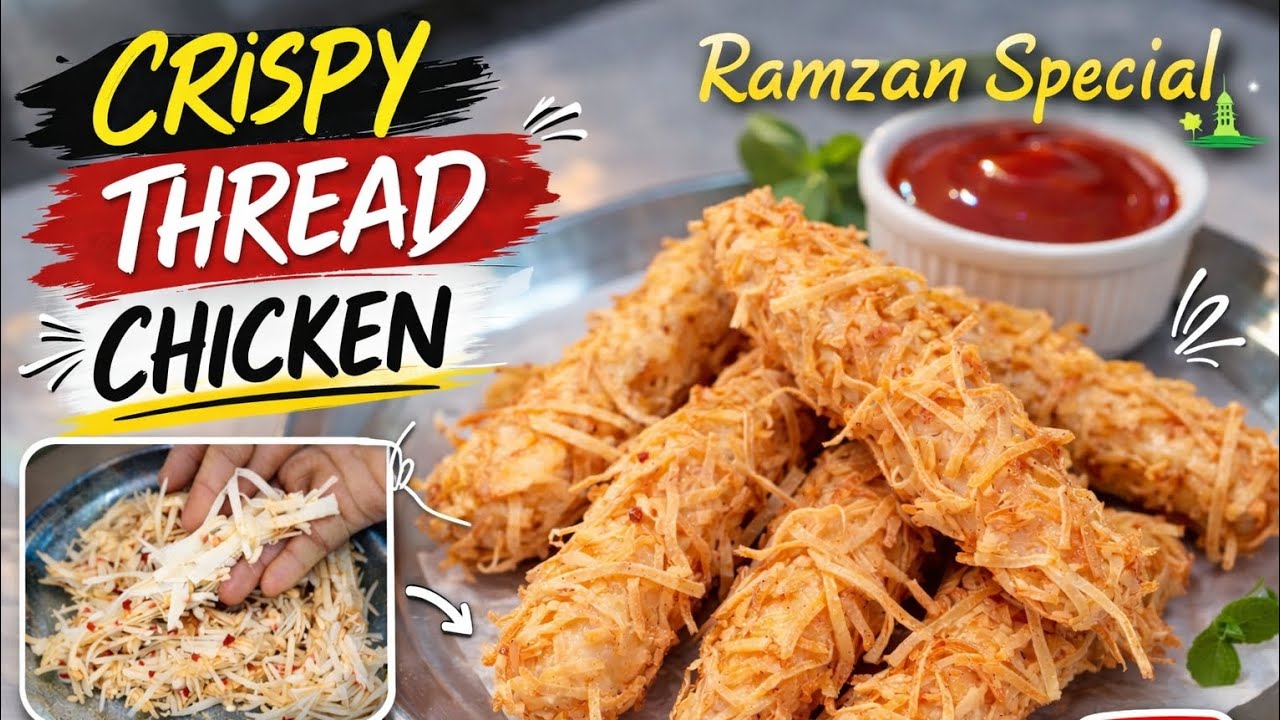 Ramzan Ravi Thread Crispy Thread Chicken Recipe | Ramzan Special #cookwithhafsa786# ...