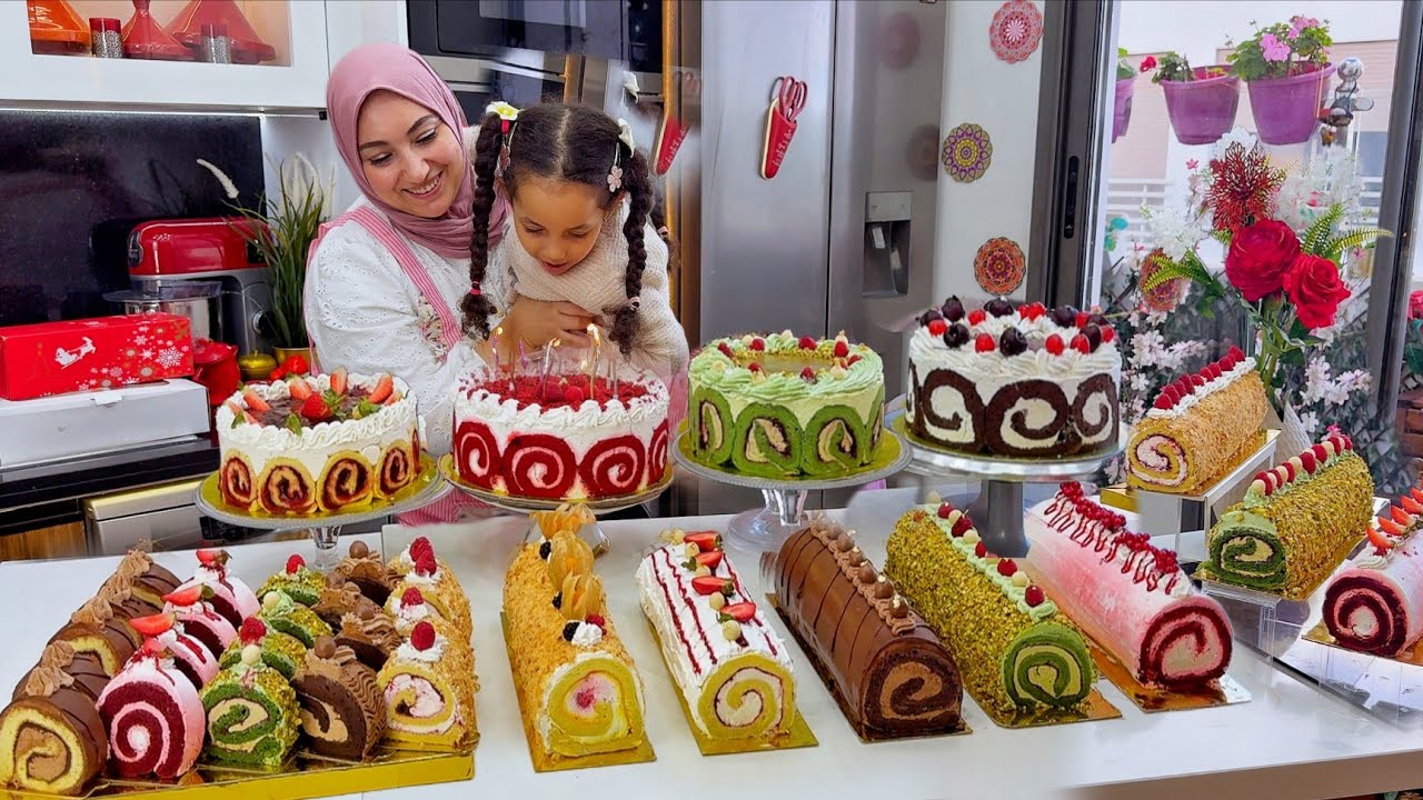 مكاينش راس العام بلا سويسرول حلوة لاكريم الملعقة خدمي بنفس الخليط 12 كيك رأس السنة سهل بلا تمارة