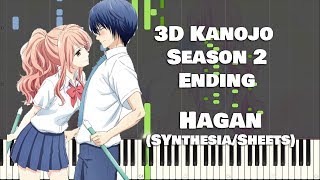 3D Kanojo Season 2 Ending 『Hagan』by Fujifabric (Sheet Music/Synthesia)