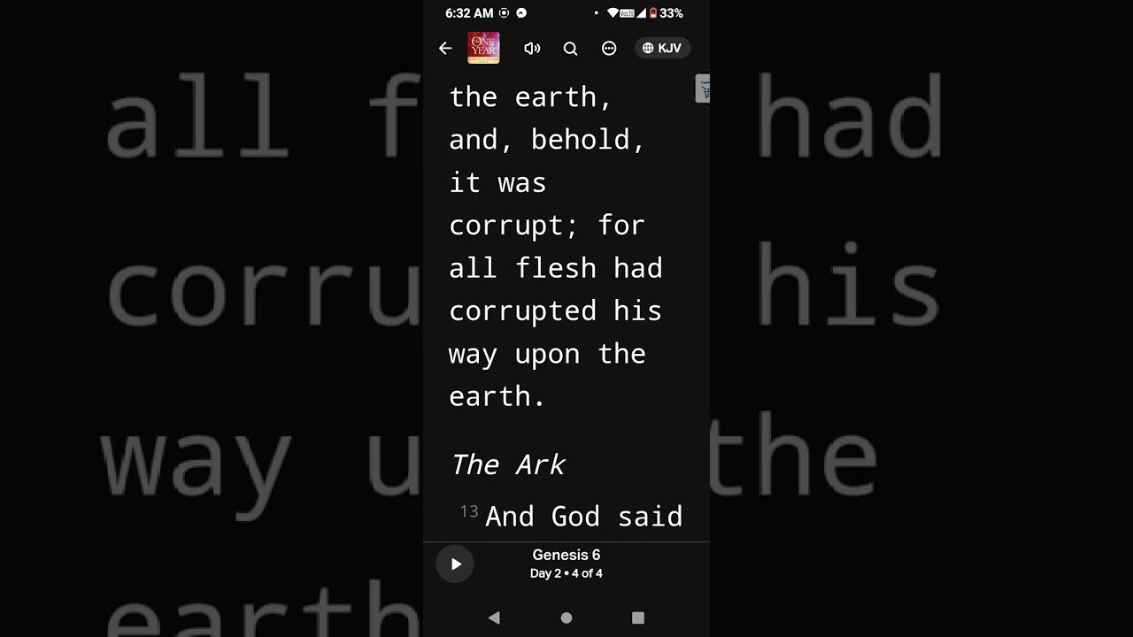 365 day Chronological Bible Reading Plan day 2 Genesis 6 day 2 completed