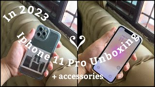 iphone 11 pro unboxing in 2023 + accessories