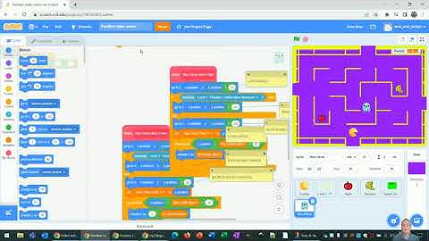 PacMan 13 - Make the Blue Ghost move Left and Right if allowed - Make a Video Game in Scratch