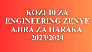 MATOKEO YA KIDATO CHA SITA 2023- kozi 10 zenye ajira tanzania engineering courses 2023/24