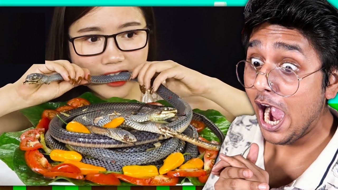 Eating SNAKES challenge | MuckBang ASMR - Rachitroo