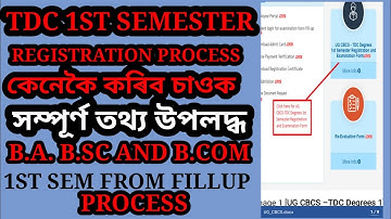 FROM FILLUP PROCESS TDC 1ST SEMESTER.REGISTRATION PROCESS B.A,B.SC AND B.COM