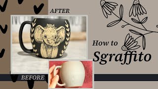How to sgraffito an elephant mug - before and after - #pottery #sgraffito #ceramic screenshot 4