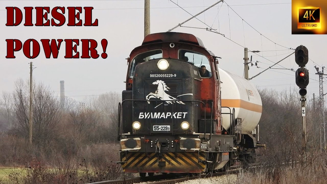 Diesel Power Trains & Locomotives nearby Kremikovtsi, Bulgaria! | 🚊TRAINS IN BULGARIA #40 [4K]