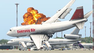 Boeing 747 Crashes Into Another Giant Airplane At The Airport | X-Plane 11