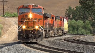 BNSF manifest at Cable, Tehachapi. With Canadian Pacific DPU.
