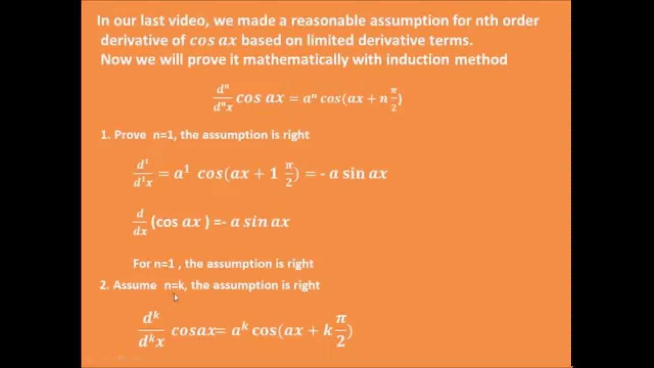 nth order derivative formula in cosx function YouTube