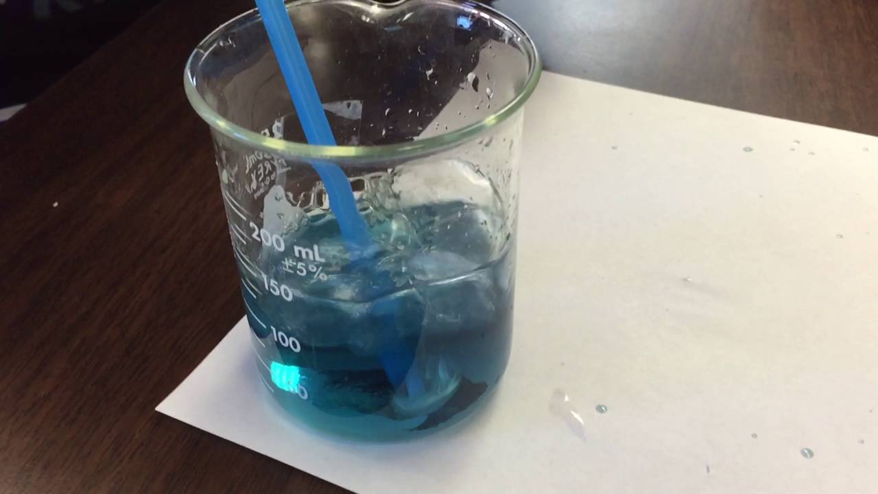 Bromothymol blue changing colors with only a breath - YouTube