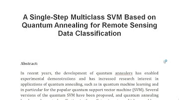 A Single Step Multiclass SVM Based on Quantum Annealing for Remote Sensing Data Classification